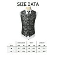 thumbnail image 5 of 1 Set / 3 piece Formal Men Vest Suit Waistcoat Set Wedding Casual Vest Printed Pattern Chest Tie-Silver&39.3inch/426cm, 5 of 7