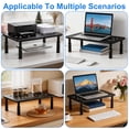 thumbnail image 7 of 2-Pack Adjustable Monitor Stand Riser, Metal Computer Monitor Riser with 3 Height Settings, Desk Stand for Laptop, Printer, Desktop Organizer, 7 of 7