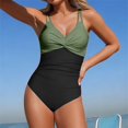 thumbnail image 2 of QURATI Swimwear Women Swimsuit Bathing Suit Full Coverage Slimming Swimwear Green L, 2 of 9