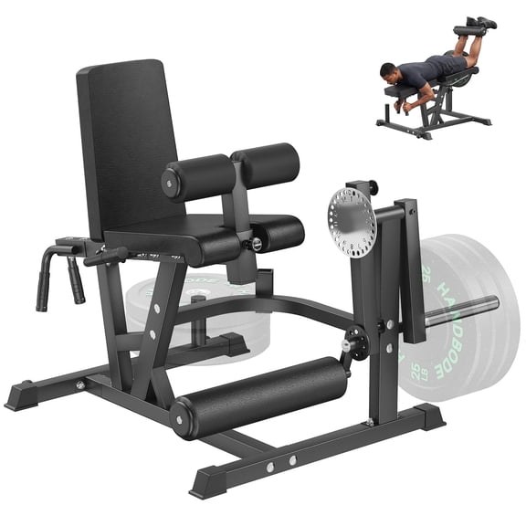 HANDBODE Leg Extension and Curl Machine with Weight Plates Set, 800 lbs Capacity Adjustable Leg Workout Equipment for Home Gym