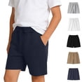thumbnail image 6 of FAIWAD Boys School Uniform Shorts Kids Summer Elastic Waist Athletic Shorts with Pockets Casual Cotton Athletic Shorts, 6 of 6