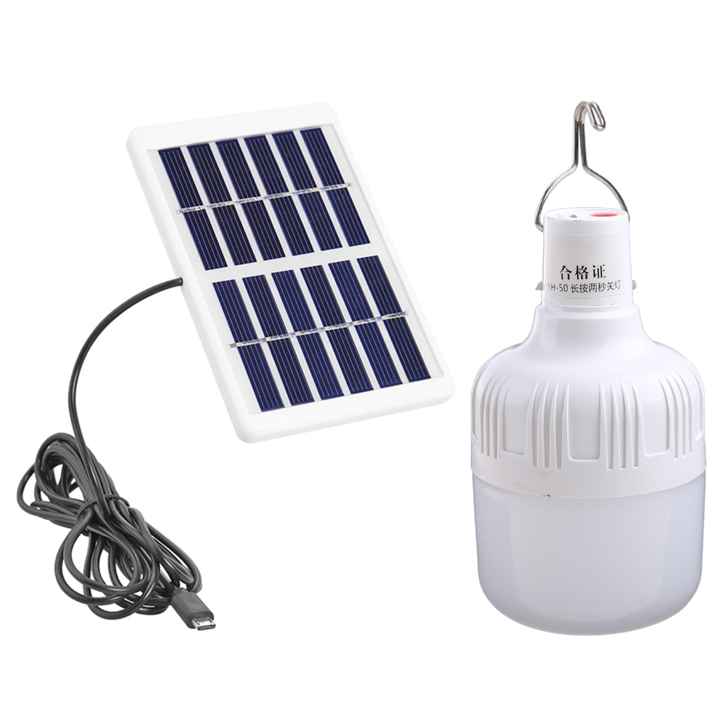 9W LED Solar Camping Light – Remote Control, 5 Modes, IP44 Bulb, IP66 Panel – Shed/Tent/Lantern