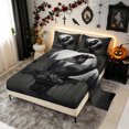 thumbnail image 2 of Erosebridal Halloween Raven Queen Sheets, Gothic Branch Queen Sheet Sets, Black Gray, Black Reversible, 4-Piece, 1 Flat Sheet, 1 Fitted Sheet and 2 Pillowcases, 2 of 6
