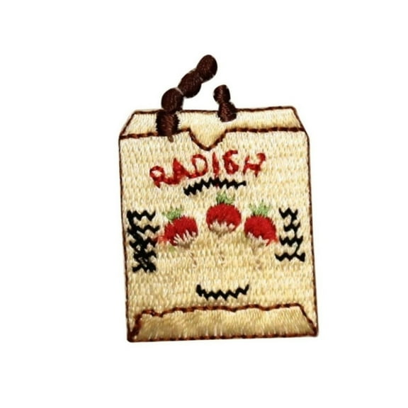 ID 1234A Radish Bag Patch Farming Sack Picking Embroidered Iron On Applique