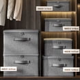 thumbnail image 4 of Bxaolu Clothes Storage Bins, Foldable Fabric Clothing Organizer Box for Moving, Sweater Storage Cube with Lids and Zipper, Linen Closet Storage Bags for Blankets, Clothes, Sheet, 4 of 10