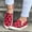 Red, variant on Halloween Women Slip On Shoes Pumpkin Print Canvas Loafers Casual Flat Walking Sneakers,Comfortable Breathable Lightweight Non Slip Low Top Board Footwear,Spooky Jack O Lantern Creepy Gift