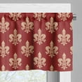thumbnail image 3 of Ambesonne Fleur De Lis Valance Pack of 2, Vintage Swirling Deco, 42"X18", Peach and Vermilion, 3 of 5