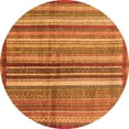 thumbnail image 1 of Ahgly Company Indoor Round Abstract Orange Modern Area Rugs, 6' Round, 1 of 4
