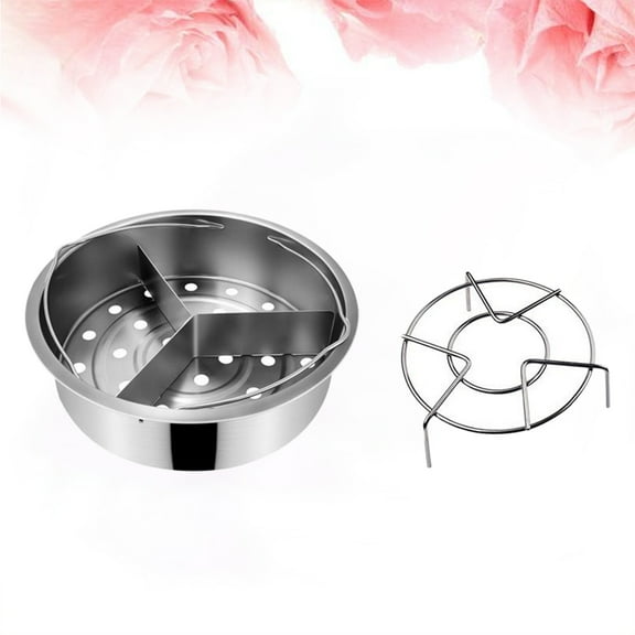 FOLOYORI 3Piece Steamer Basket Separator Pressure Cooker Set Stainless Steel 304 Material Round Shape 11.8x9.1in