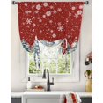 thumbnail image 3 of Red Bear Christmas Tie Up Curtains for Window, Xmas Tree Snowflake Thermal Insulted Balloon Shade Adjustable Rod Pocket Curtains Valance Panels for Kitchen Bathroom Café 34 x 45, 3 of 7