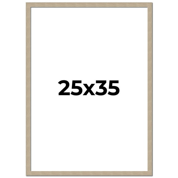 25x35 Frame Grey Solid Wood Picture Frame Width 1 Inches | Interior Frame Depth 0.5 Inches |