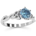 thumbnail image 2 of Celtic Trinity Knot Blue Topaz Engagement Ring In 14k White Gold, 2 of 6