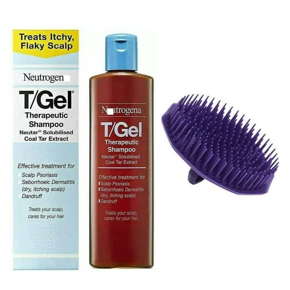 VibePack T/GEL Therapeutic Shampoo Anti-Dandruff Treatment for Long-Lasting Relief of Itching and Flaking Scalp, Original Formula, 250ML, SHAMPOO SCALP BRUSH