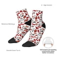 thumbnail image 6 of Rateoe Red Food Pattern Quarter Crew Socks,Toe Seamed Ankle Socks,Cotton Cushioned Breathable Athletic Crew Sports Socks, 6 of 7