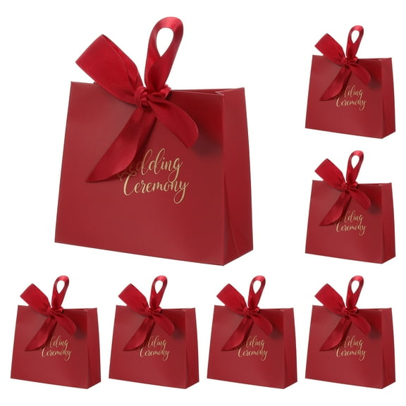 Uxcell Favor Boxes, 50 Pcs 4.5x1.8x4 Inch Candy Party Gift Boxes for Wedding Mother's Day Easter Anniversary, Wine Red