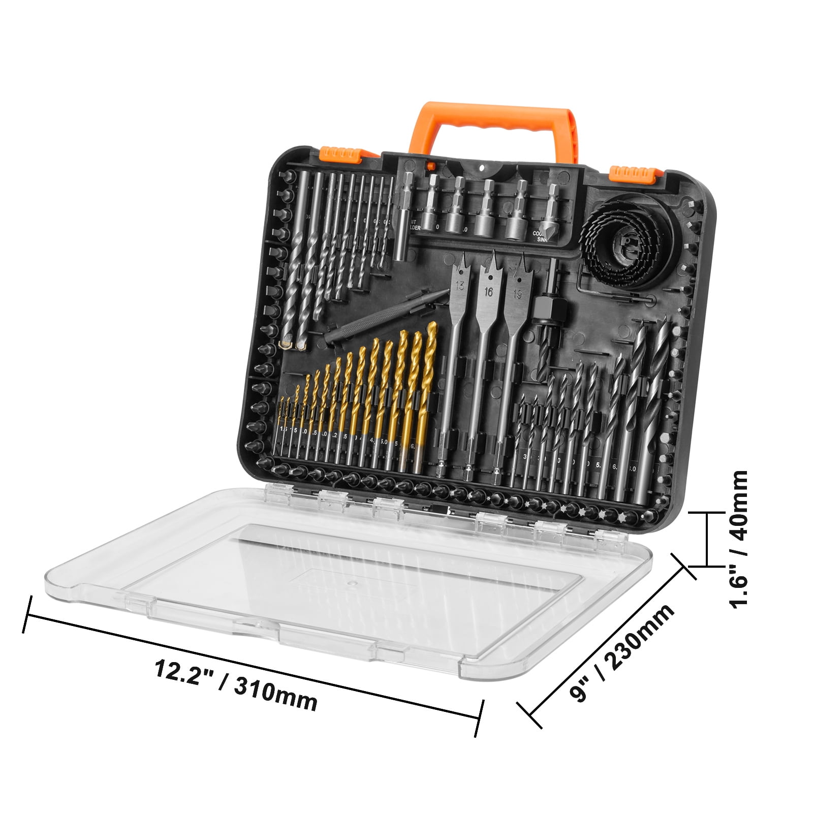 VEVOR Drill Bit Set, 100 Pieces Drill and Driver Bit Set, Screwdriver Bit Set Suitable for Wood Metal Cement Drilling and Screw Driving, Drill Bit Sets Combo Kit Assorted in Organized Carrying Case