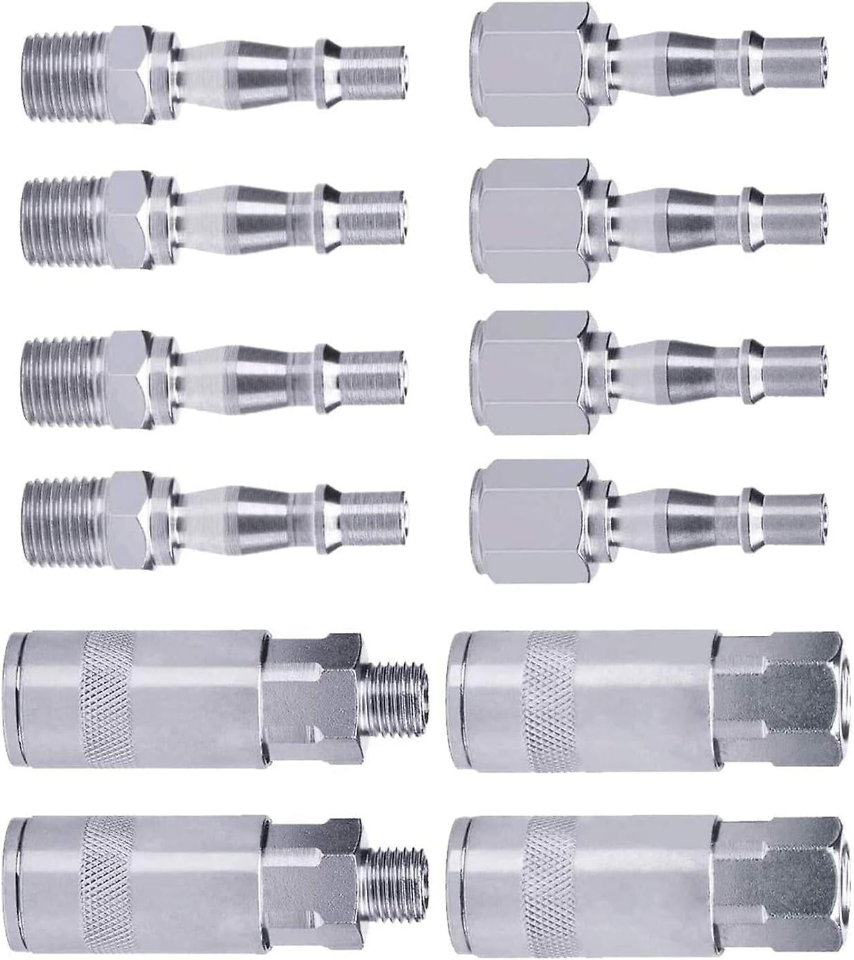 Airsoft Compressor Coupling 12pcs Quick Coupler Compressed Air Compressor Fittings 1/4