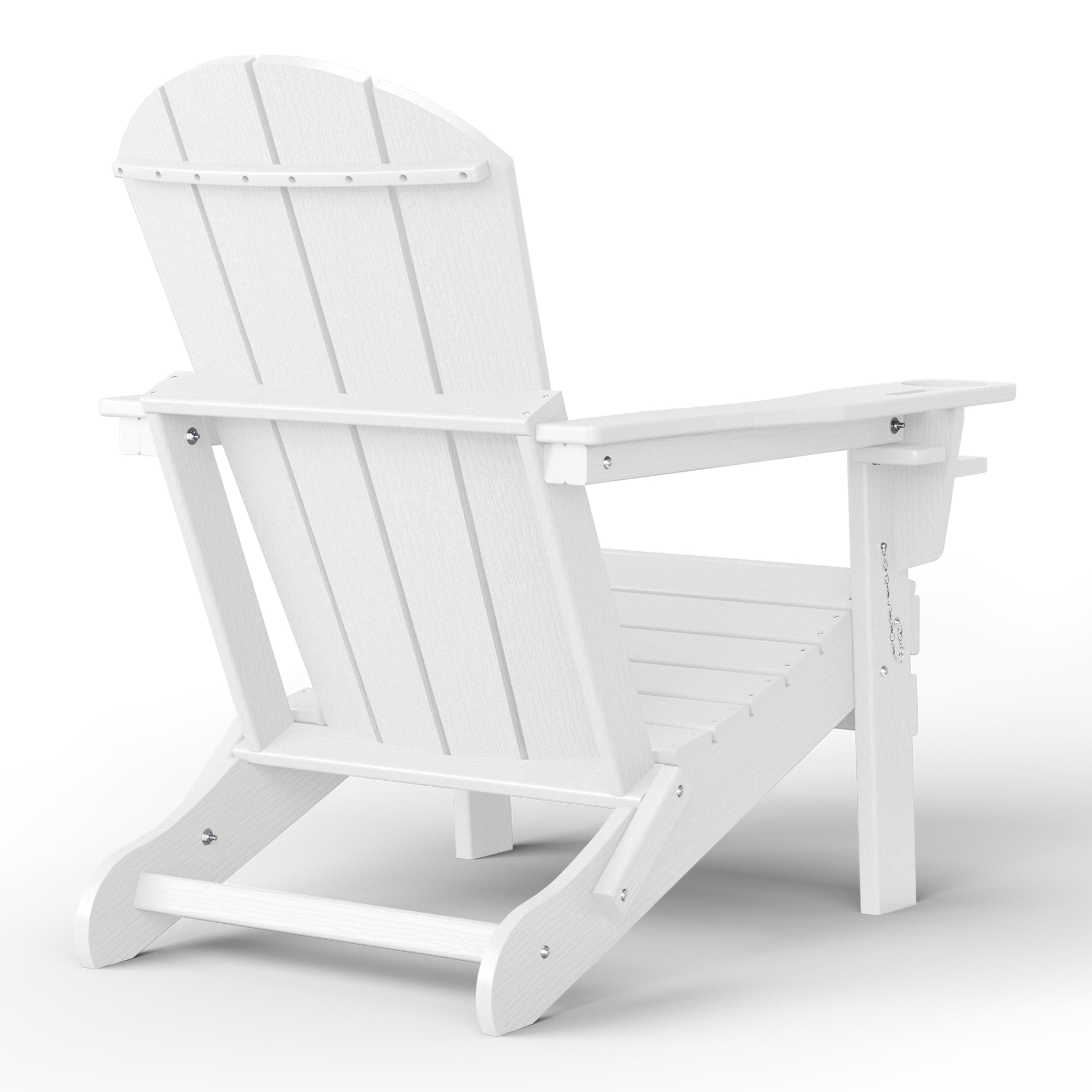 WestinTrends Nantucket Outdoor Patio HDPE Resin Adirondack Chair With Cup Holder and Phone Holder, White