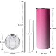 thumbnail image 5 of 20oz Pink Gradient Leopard Print Skinny Tumblers Stainless Steel Tumbler with Lid and Straw,Vacuum Insulated Double Wall Travel Tumbler Cups with Cleaning Brush for Coffee,Tea, 5 of 6