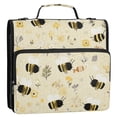 thumbnail image 2 of Water-Resistant 3-Ring Binder Organizer with Multiple Pockets Zipper Binder Bag for Office Cute Bees and Honeycomb Pattern, 2 of 8