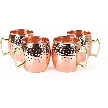 

Olia Design Moscow Mule Hammered Copper 18 Ounce Drinking Mug Set of 4 16 Ounce