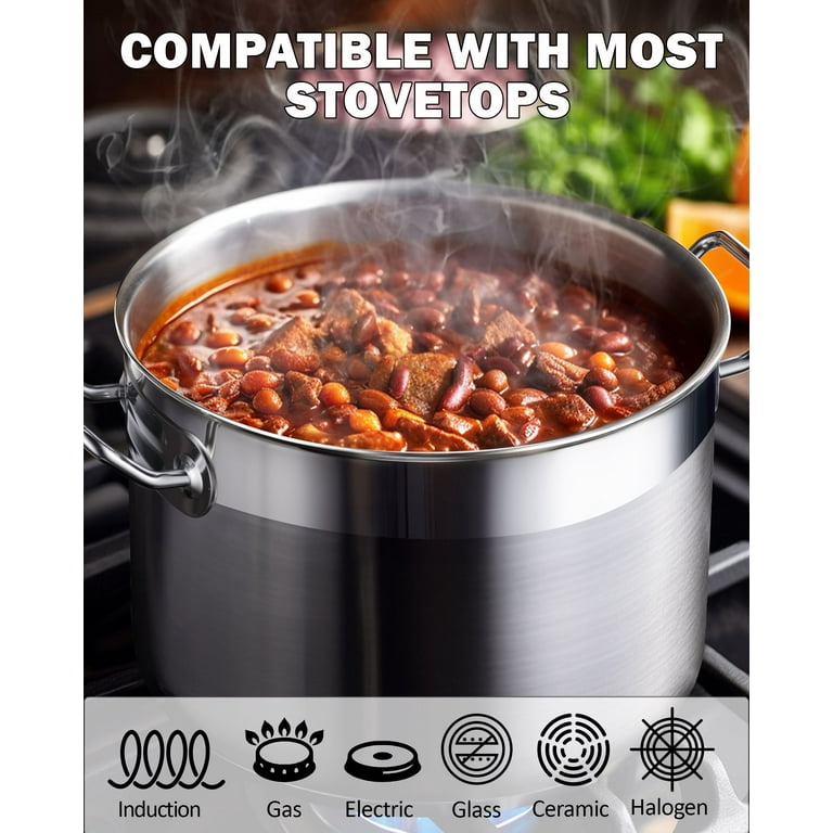 Cookpro 551 Stainless Stockpot Glass Lid 20qt Tempered