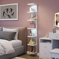 thumbnail image 4 of 7 Tier Wall Mounted Shelf Unit White Floating Shelves with LED Lights Lack Wall Shelf for Home Decor Organizer Display, 4 of 10