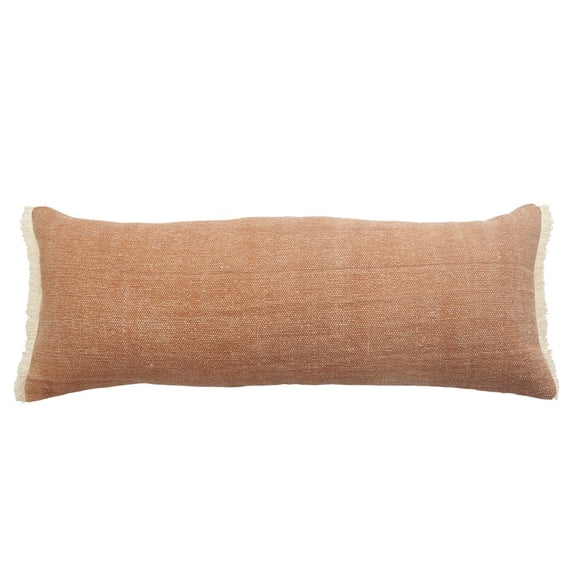 LR Home Ox Bay Orange Distressed All-Natural Cotton  Pillow Cover