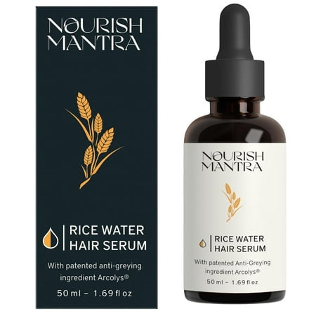 Nourish Mantra Anti-Greying Rice Water Serum with Rice Water, Arcolys Fenugreek Extract/Effective r Aging Signs/For Men Women/All Hair Types(50ml)