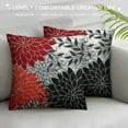 thumbnail image 3 of Nawypu Red and Black Gray Throw Pillow Covers Red Black Grey White Floral Pillows case 18x18 inch Modern Outdoor Cushion Cover for Home Couch Bed Sofa Patio,Double Side Printed, 3 of 5