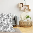 thumbnail image 5 of Floral Fuzzy Blanket Black Flower Throw Blanket Vintage Chinoiserie Soft Cozy Flannel Blanket for Home Bed Sofa Couch Chair, 50 x 60 Inch, 5 of 6