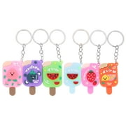 Key Accessories Decorations Ice Cream Keychain Mini Ring Decorative Chains Summer Car Pvc 12 Pcs