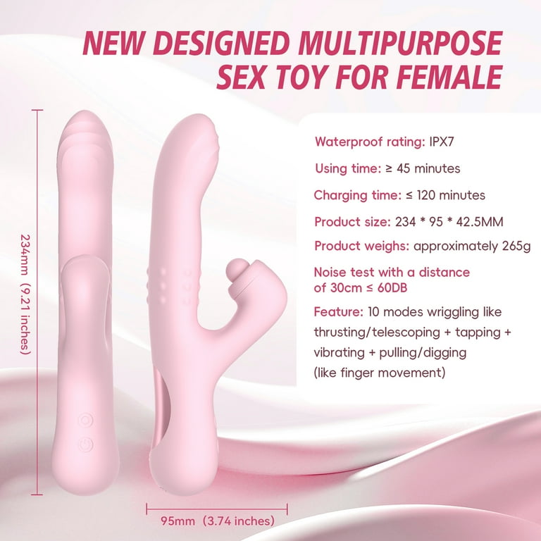 Obgado Vibrators 4 in 1 Sex Toys for Female- Finger Vibrator with 10  Flapping & 10 Vibration & 10 Thrusting Vibrator for Women, Adult Sex Toy