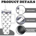 thumbnail image 3 of Black Bow Tumbler with Straw and Lid Cute Bow Knot Stainless Steel Travel Coffee Tumbler Cup with Handle for Coquette Party Home Office Supplies, 3 of 6