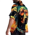 thumbnail image 3 of Retro Dog Men's Short Sleeve Casual Printed Button Down Beach Shirts Hawaiian Style Unisex Summer Shirt, 3 of 6