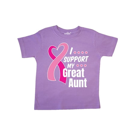 

Inktastic Breast Cancer Awareness I Support My Great Aunt Pink Ribbon Gift Toddler Boy or Toddler Girl T-Shirt
