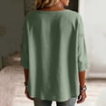 thumbnail image 6 of Womens Cotton Linen Cardigan Shirt Embroidery Button 3/4 Sleeve Lightweight Coat Open Front Casual Summer Tops, 6 of 7