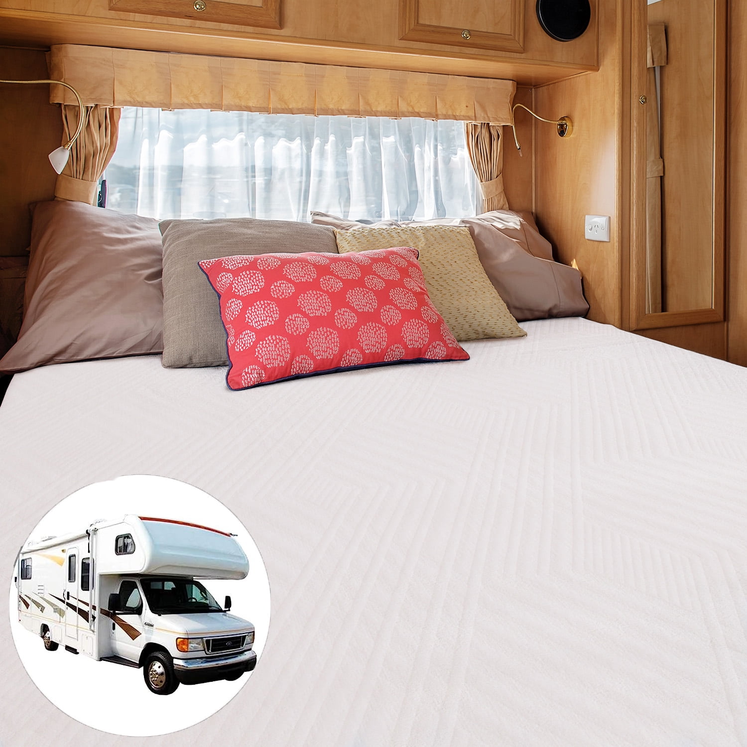 10" King RV Mattress Gel Memory Foam Mattress with Breathable Cover