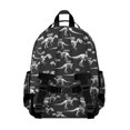 thumbnail image 3 of Dinosaur and Skeleton Black Pattern Cute School Backpack Bag for School with Padded Back and Adjustable Shoulder Straps 15.25"x11.5"x5.25", 3 of 5
