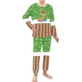 thumbnail image 2 of DISNIMO Green Christmas Reindeer Pajamas Kids 9-10 Girls 2 Piece Pajama Set Kids Pjs Girls Long Sleeve Pajamas Kids Pj Set Girls Kids Loungewear Set Girls Sleepwear Set, 2 of 7