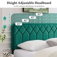 thumbnail image 4 of VECELO Set of 2 Twin Bed Frames, Modern Upholstered Platform Bed Frame with Adjustable Headboard, No Box Spring Needed, Dark Green, 4 of 8