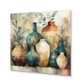 thumbnail image 2 of Designart "Artisanal Boho Pottery Green And Orange I" Boho Pottery Metal Wall Art, 2 of 5