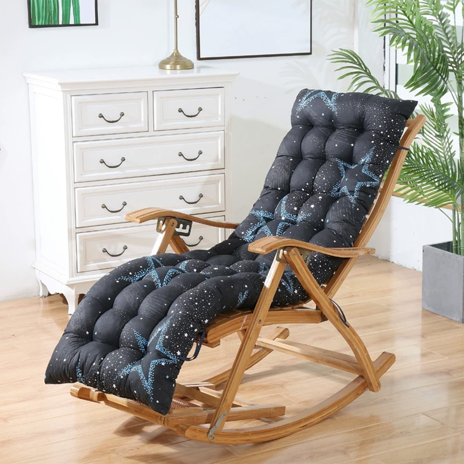 Extra Large Rocking Chair Cushion Thick Chair Pads High Back and Seat Cushion with Ties Outdoor Chaise Lounge Sun Lounger Chair Cushions