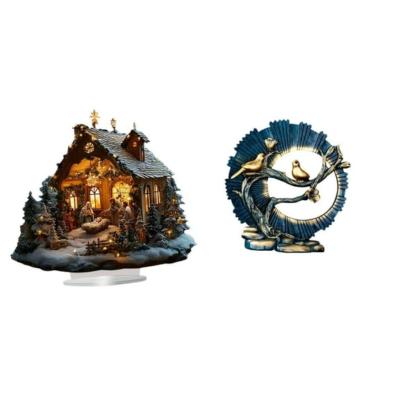 Elodie Ornement Acrylique 2D Décoration de Table Autoportante avec Base pour Fête Maison Étagère Festival Chambre Figurine Artisanat Couteau en Résine pour Maison