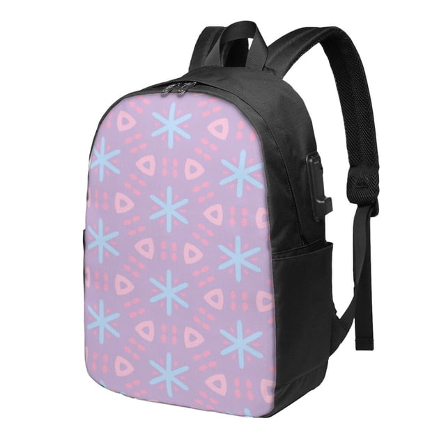 YFYANG 17" Laptop Backpack, Abstract Geometric Pattern Fashion Travel Work Backpack with USB and Headphone Cable Interface for Men and Women