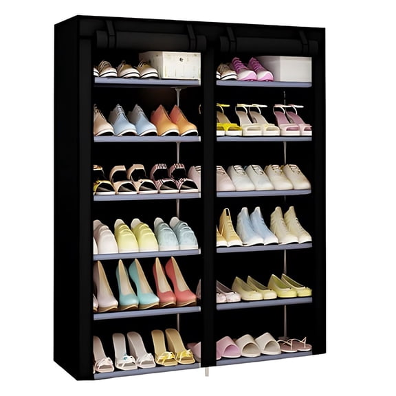 Zapatera Mueble para Zapatos Organizador con Varios Compartimientos Color Negro