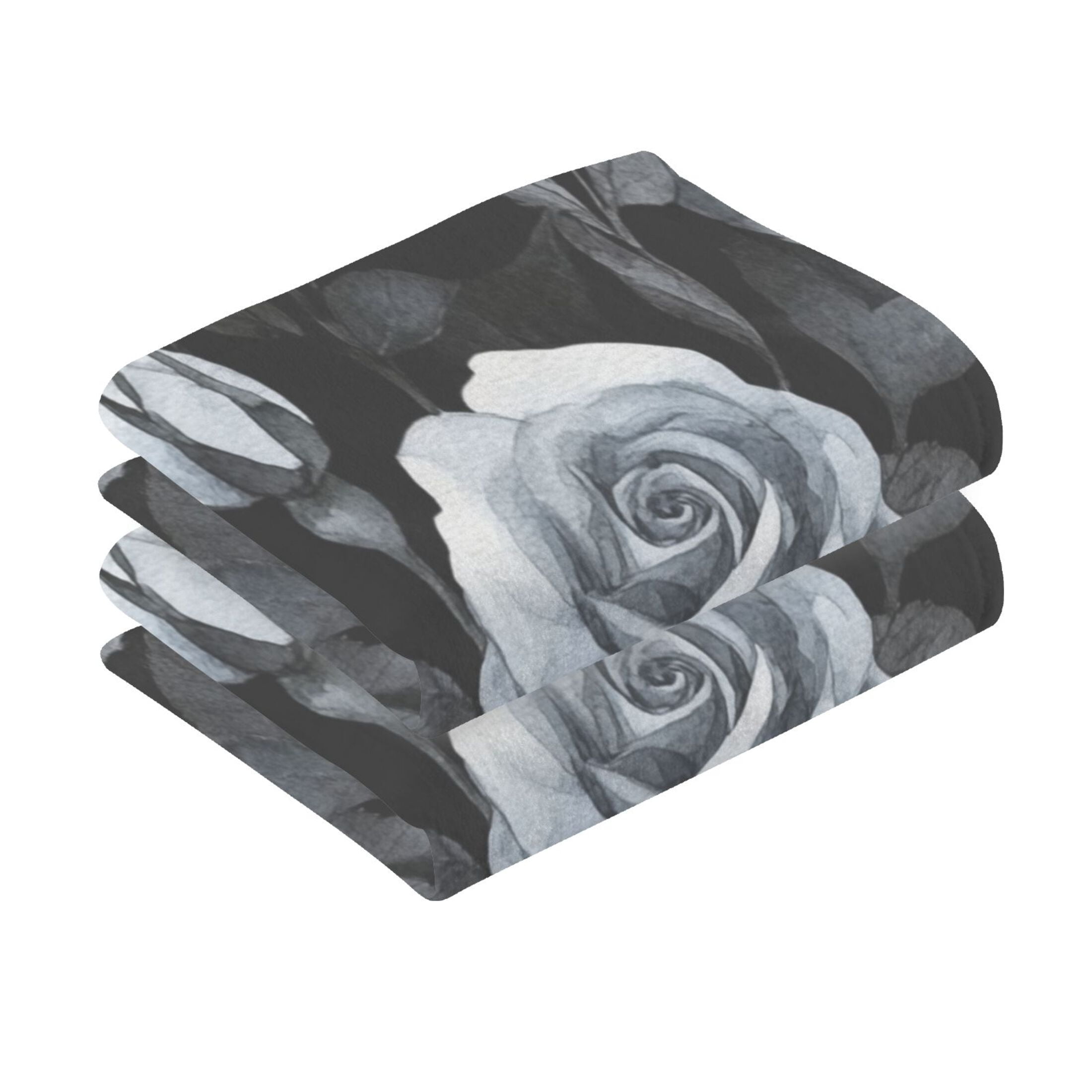 Cotton Towel Two-Piece 16x28 Inch One Sizex2 Face Towel Set Towel Set Cotton Hand Bath Towel Bathroom Beach Black Roses