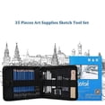 thumbnail image 3 of H&B 35pcs/set Professional Drawing Kit Pencils Sketch Charcoal Pencil Painting Tool Art Supplies with Carrying Bag, 3 of 5