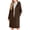 Brown, variant on Women's Hooded Windbreaker Single-Breasted Notch Lapel Pea Coat Autumn and Winter Jacket Outerwear