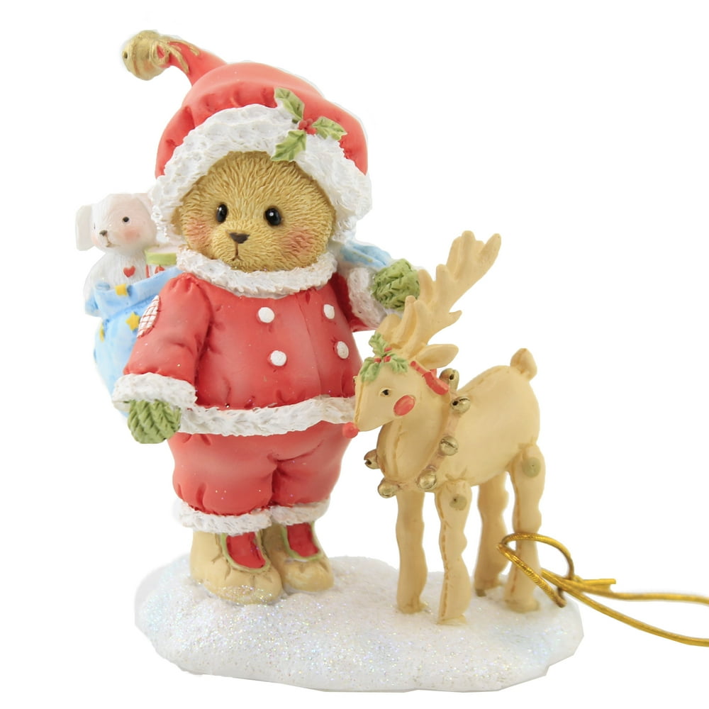 Cherished Teddies William Santa Figurine Teddy Bear Reindeer Christmas